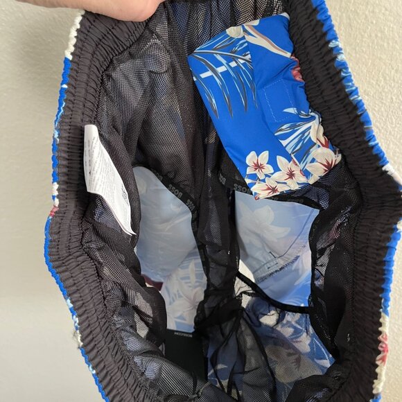 Boss Beach Mens Piranha Blue Floral Swim Trunks Small - Picture 7 of 9